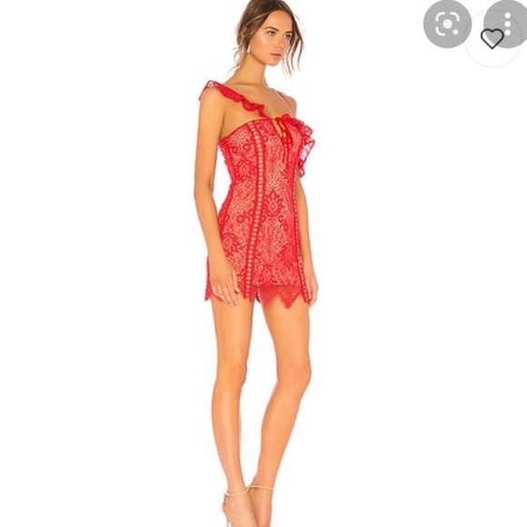 MAJORELLE Scarlet Lace Mini Dress - Picture 4 of 7